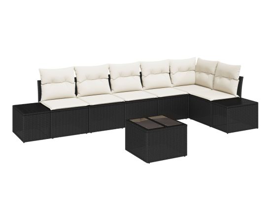 vidaXL Zestaw sof ogrodowych  6 części z poduszkami Brown Poly Rattan Dārza mēbeļu komplekti