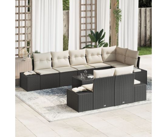 vidaXL Zestaw sofy ogrodowej 8-częściowy z poduszkami brązowy technorattan Dārza mēbeļu komplekti