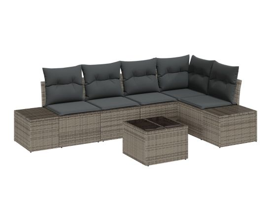 vidaXL 5-częściowy zestaw sof ogrodowych z poduszkami czarny polirattan Dārza mēbeļu komplekti