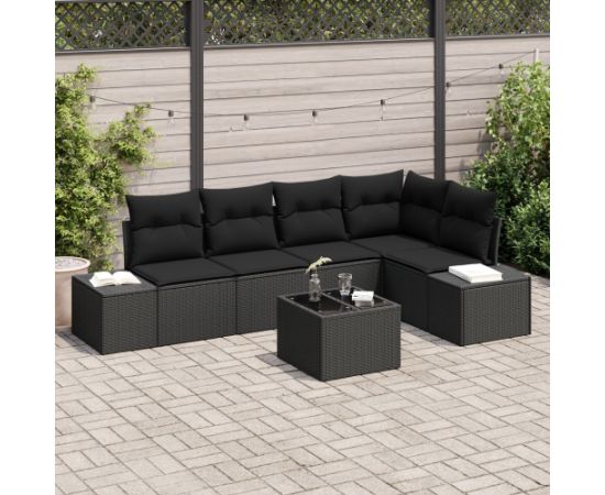 vidaXL 6-częściowy zestaw sof ogrodowych z poduszkami beżowymi polirattanu Dārza mēbeļu komplekti