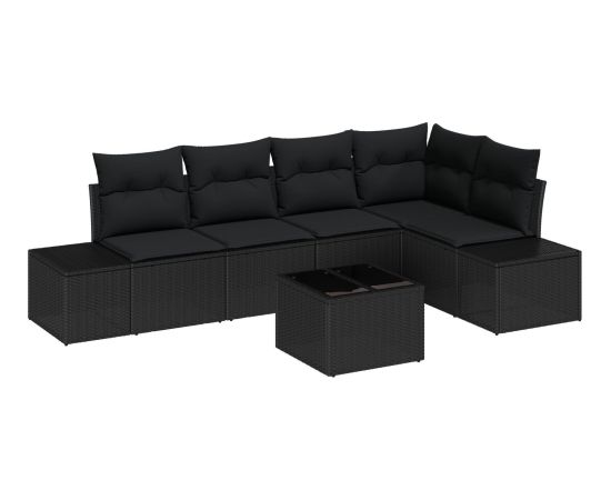 vidaXL 6-częściowy zestaw sof ogrodowych z poduszkami beżowymi polirattanu Dārza mēbeļu komplekti