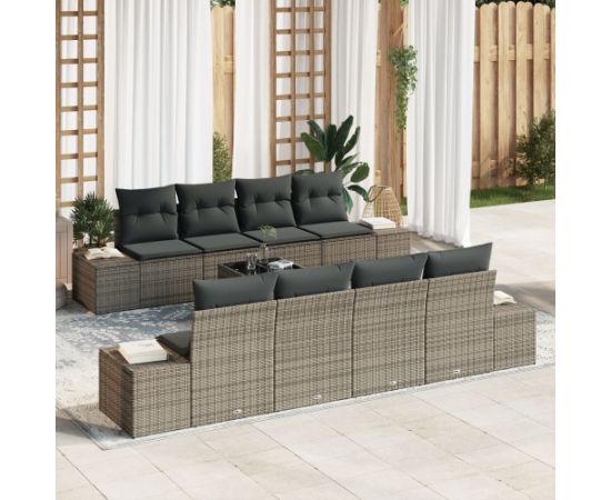 vidaXL 7-częściowy zestaw sof ogrodowych z poduszkami szary rattan Dārza mēbeļu komplekti