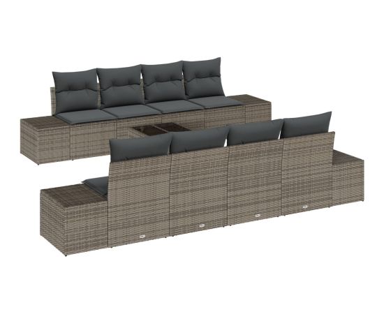 vidaXL 7-częściowy zestaw sof ogrodowych z poduszkami szary rattan Dārza mēbeļu komplekti