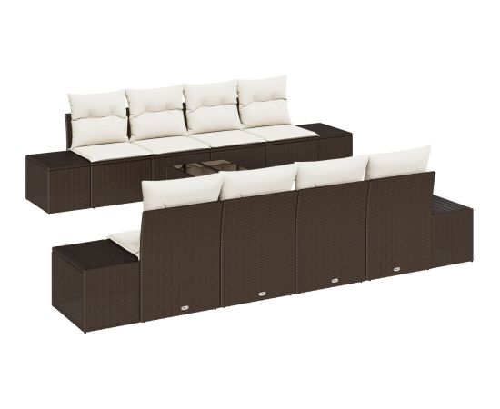 vidaXL Zestaw sof ogrodowych  7-elementowy z poduszkami brązowy z polirattanu Dārza mēbeļu komplekti