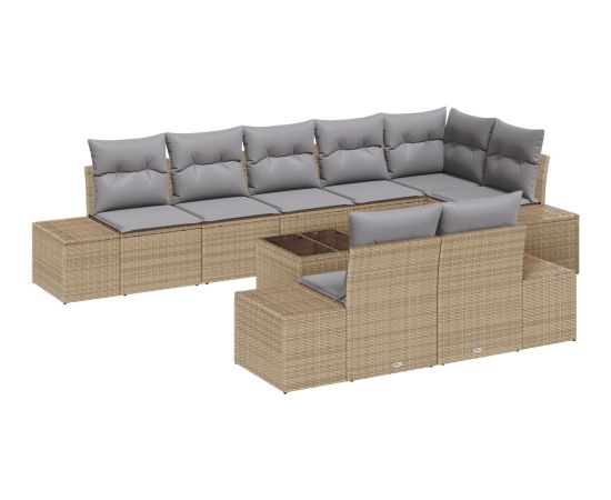 vidaXL Zestaw sof ogrodowych  9-elementowy z poduszkami czarny polirattan Dārza mēbeļu komplekti