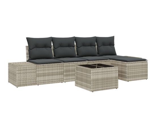 vidaXL Zestaw sof ogrodowych  6-częściowy z szarymi poduszkami Dārza mēbeļu komplekti