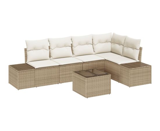 vidaXL Zestaw 6 częściowy sof ogrodowych z poduszkami z brązowego polirattanu Dārza mēbeļu komplekti