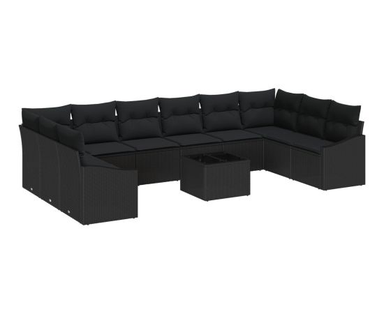 vidaXL 11 Elementowy Zestaw Sof Ogrodowych z Poduszkami Beżowy Polirattan Dārza mēbeļu komplekti