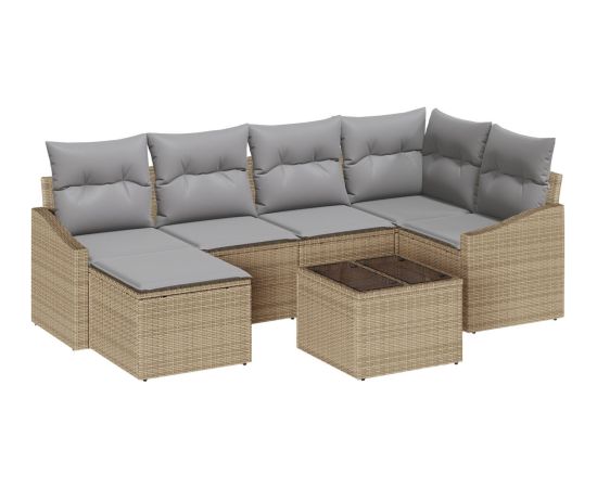 vidaXL Zestaw sofy ogrodowej  z poduszkami czarny polirattan Dārza mēbeļu komplekti