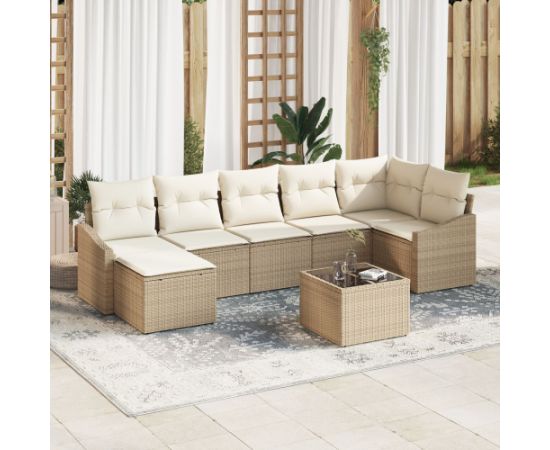 vidaXL Zestaw Sof Ogrodowych  8-częściowy z Poduszkami Brązowy Polirattan Dārza mēbeļu komplekti