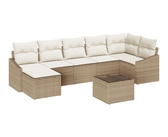 vidaXL Zestaw Sof Ogrodowych  8-częściowy z Poduszkami Brązowy Polirattan Dārza mēbeļu komplekti