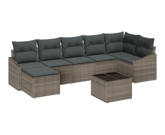 vidaXL 7-elementowy zestaw sofy ogrodowej z poduszkami czarny polirattan Dārza mēbeļu komplekti