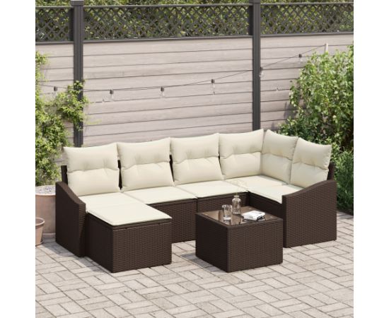 vidaXL Zestaw sof ogrodowych  w składzie 6 elementów z poduszkami szarym polirattanem Dārza mēbeļu komplekti