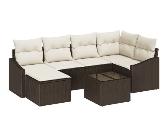 vidaXL Zestaw sof ogrodowych  w składzie 6 elementów z poduszkami szarym polirattanem Dārza mēbeļu komplekti