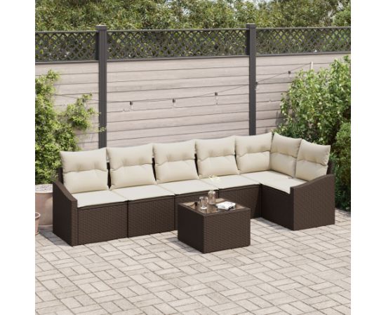 vidaXL Zestaw sof ogrodowych  z poduszkami szary polirattan Dārza mēbeļu komplekti