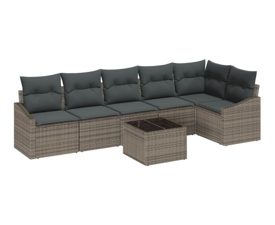 vidaXL Zestaw 6-częściowy sof ogrodowych z poduszkami czarny polirattan Dārza mēbeļu komplekti