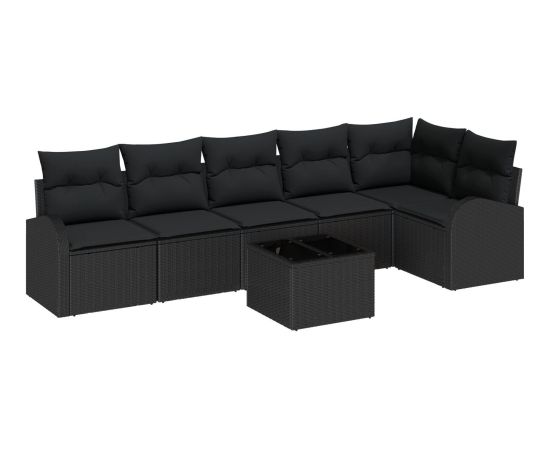 vidaXL Zestaw Sof Ogrodowych  7-elementowy z poduszkami Beżowy Polirattan Dārza mēbeļu komplekti