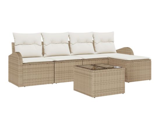 vidaXL Zestaw 6 sztuk sof ogrodowych z poduszkami Brązowy polirattan Dārza mēbeļu komplekti