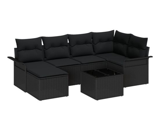 vidaXL 7-elementowy zestaw sof ogrodowych z poduszkami Beżowy Poliuretan Dārza mēbeļu komplekti