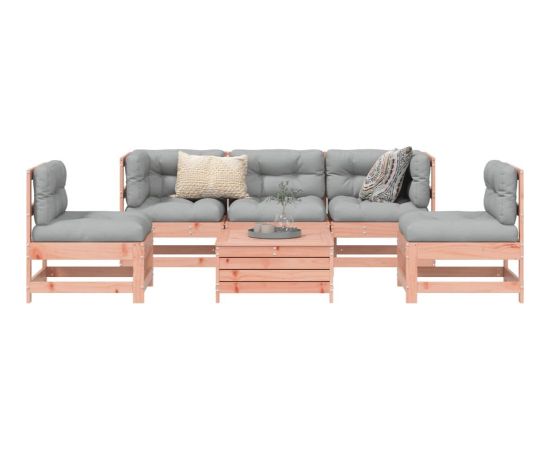 Vidaxl 6-cz. zestaw wypoczynkowy do ogrodu, drewno daglezjowe Dārza mēbeļu komplekti