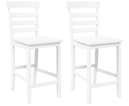 vidaXL Hokery barowe 2 szt. Białe lite drewno gumowe Virtuves krēsli