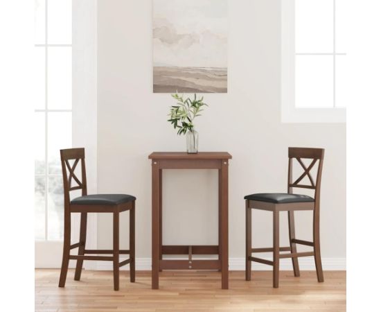 vidaXL Hokery barowe z poduszkami 2 szt. Brązowe lite drewno gumowe Virtuves krēsli