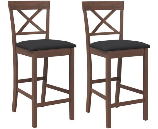 vidaXL Hokery barowe z poduszkami 2 szt. Brązowe lite drewno gumowe Virtuves krēsli