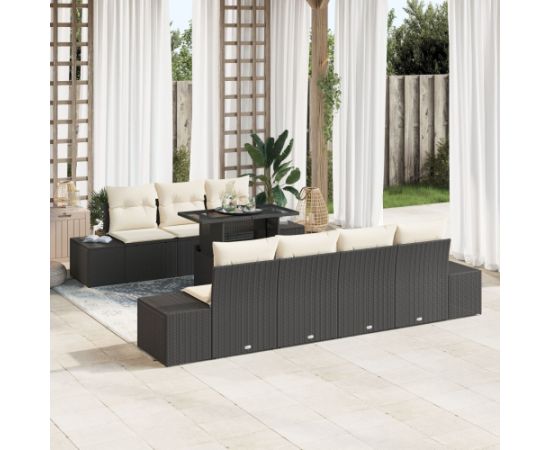 vidaXL Zestaw sofy ogrodowej Zestaw 8 Brązowy Rattan Dārza mēbeļu komplekti