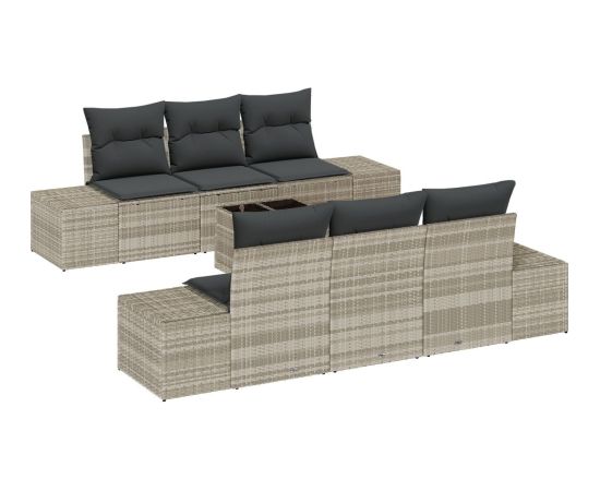 vidaXL Zestaw sof ogrodowych  Zestaw 7 Jasnoszary, ciemnoszary Dārza mēbeļu komplekti