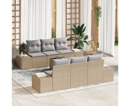 vidaXL Zestaw sofy ogrodowej  7 części Beżowy i jasnoszary Dārza mēbeļu komplekti