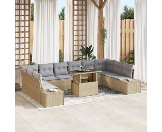 Vidaxl Zestaw Sof Ogrodowych Zestaw 11 Beżowy Szary Dārza mēbeļu komplekti