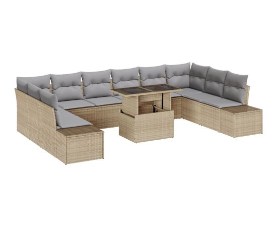 Vidaxl Zestaw Sof Ogrodowych Zestaw 11 Beżowy Szary Dārza mēbeļu komplekti