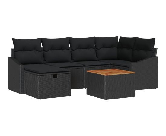 vidaXL Zestaw sof ogrodowych  Zestaw 7 Czarny Dārza mēbeļu komplekti