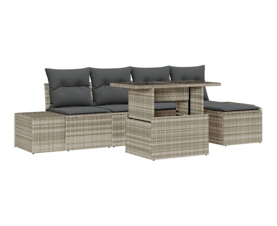 vidaXL Zestaw sofy ogrodowej 6 osób Jasnoszary, Ciemnoszary Dārza mēbeļu komplekti