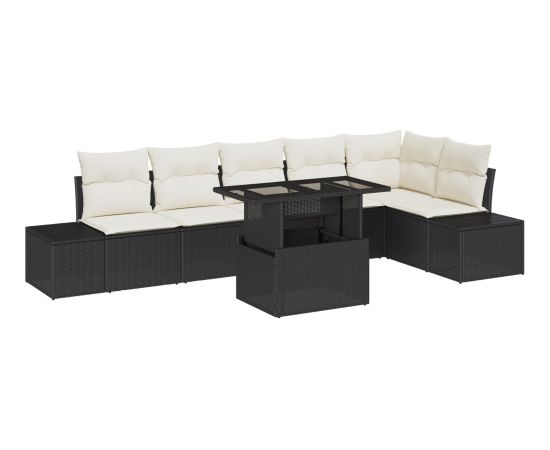 vidaXL Zestaw sof ogrodowych Zestaw 7 Beżowy Rattan Meble ogrodowe Dārza mēbeļu komplekti