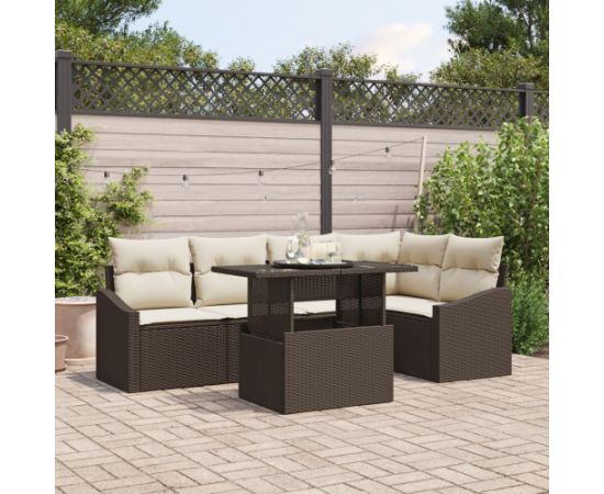 Zestaw Sof Ogrodowych vidaXL Zestaw 6 Brązowy, Rattan Dārza mēbeļu komplekti