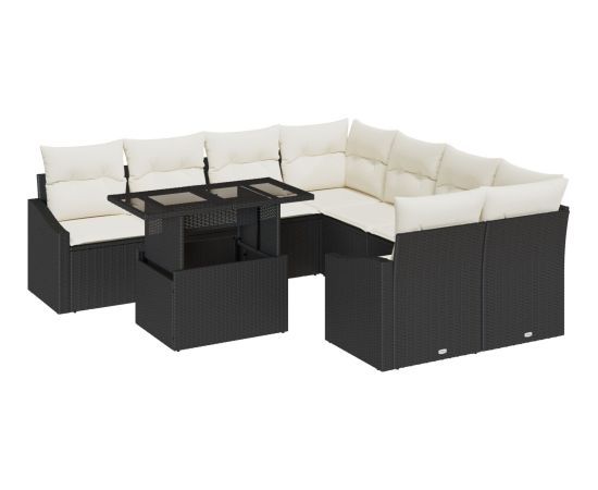 vidaXL Zestaw kanap ogrodowych 9 części Beżowy, Brązowy Dārza mēbeļu komplekti