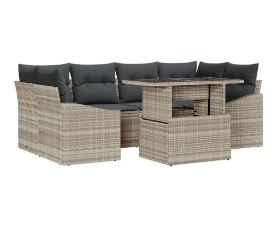 Zestaw sofy ogrodowej vidaXL 7 elementów Beżowy i ciemnoszary Dārza mēbeļu komplekti