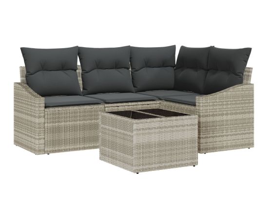 vidaXL Zestaw sof ogrodowych 5-częściowy Beżowy, Ciemnoszary Dārza mēbeļu komplekti