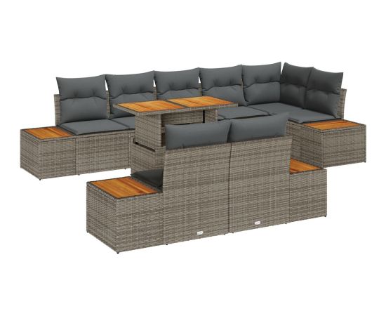 Zestaw sof ogrodowych vidaXL Zestaw 9 Szary, Naturalne Drewno Dārza mēbeļu komplekti