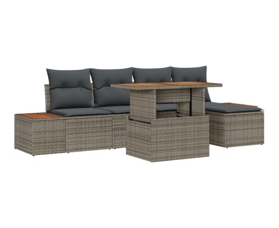 vidaXL Zestaw sof ogrodowych 6-częściowy Szary Dārza mēbeļu komplekti