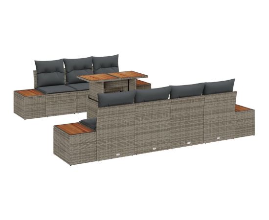 Zestaw Sofy Ogrodowej vidaXL Zestaw 8-częściowy Szary Dārza mēbeļu komplekti