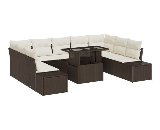 vidaXL Zestaw sofy ogrodowej 10-elementowy zestaw Kremowy Dārza mēbeļu komplekti