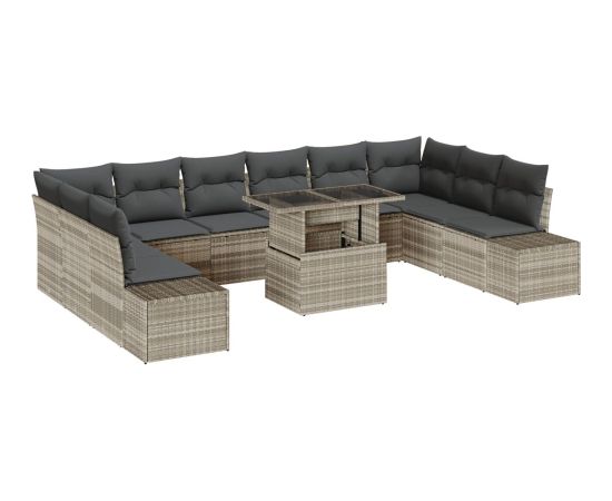 vidaXL Zestaw Sof Ogrodowych Zestaw 11 Szary, Jasnobrązowy Dārza mēbeļu komplekti