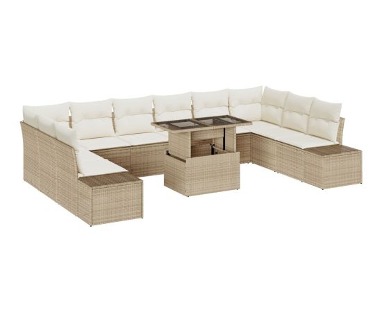 vidaXL Zestaw sofy ogrodowej Zestaw 11 Beżowy, Kremowy Dārza mēbeļu komplekti