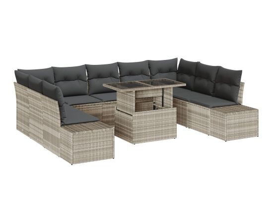 vidaXL Zestaw Sof Ogrodowych Zestaw 10 Beżowy i Grafitowy Dārza mēbeļu komplekti