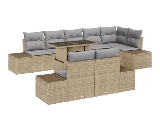 vidaXL Zestaw Sofy Ogrodowej 9-częściowy Jasnoszary Rattan Dārza mēbeļu komplekti