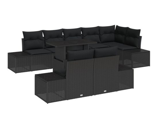 vidaXL Zestaw sof ogrodowych Zestaw 9 Czarny Dārza mēbeļu komplekti