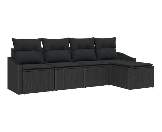 Zestaw sof ogrodowych vidaXL Zestaw 5-częściowy Czarny Dārza mēbeļu komplekti