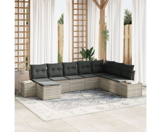 Zestaw sof ogrodowych vidaXL 8-elementowy Jasnoszary Dārza mēbeļu komplekti